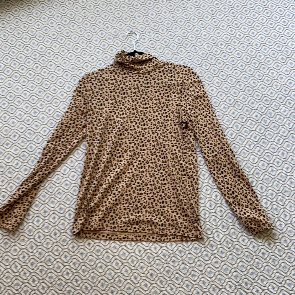 JCrew Cheetah turtle neck t-shirt